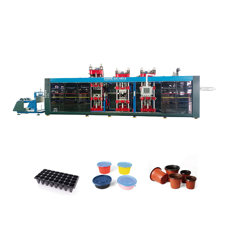 HYX-7161 ความดันบวกและลบโดยอัตโนมัติอย่างเต็มที่ 4 สถานี Thermoforming Machine